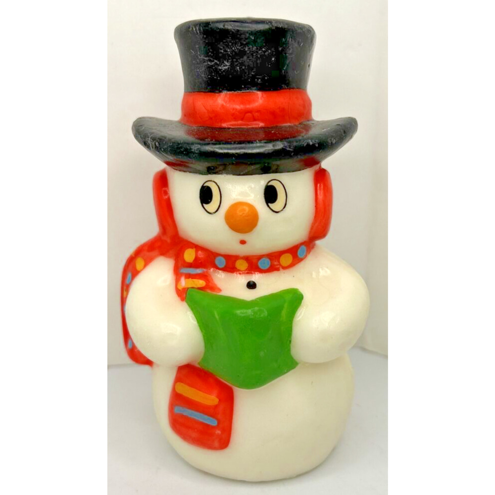 Vintage Winter Holiday Snowman Candle 5.5" SKU H573